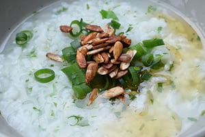 Japanese porridge with chickweed and capsella